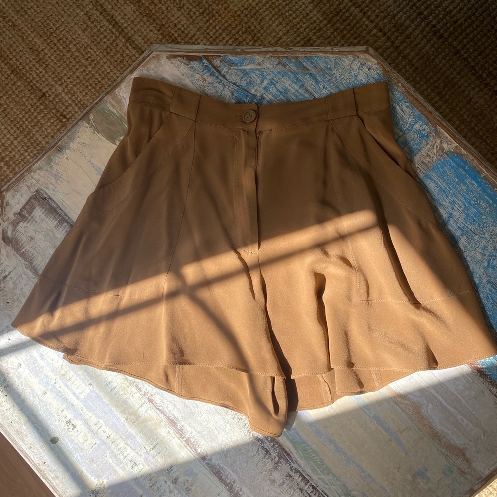 Brown Silk Anthropologie Shorts Size 4